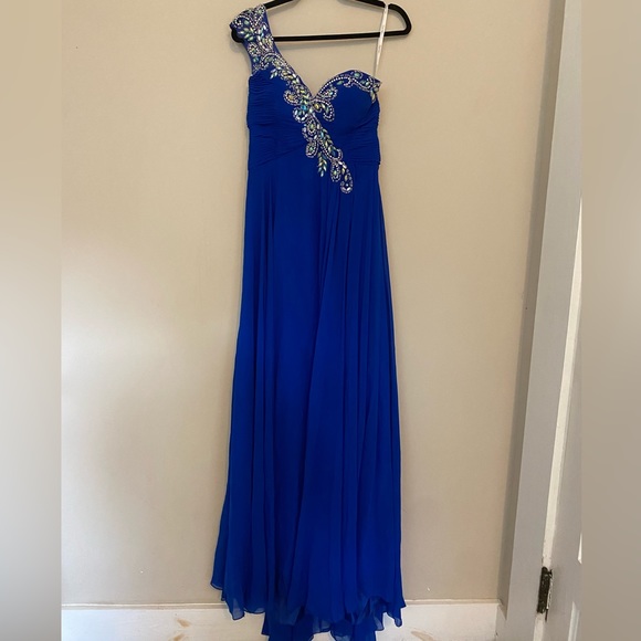 Studio 17 Royal Blue One Shoulder Dress size 8 - Picture 2 of 13